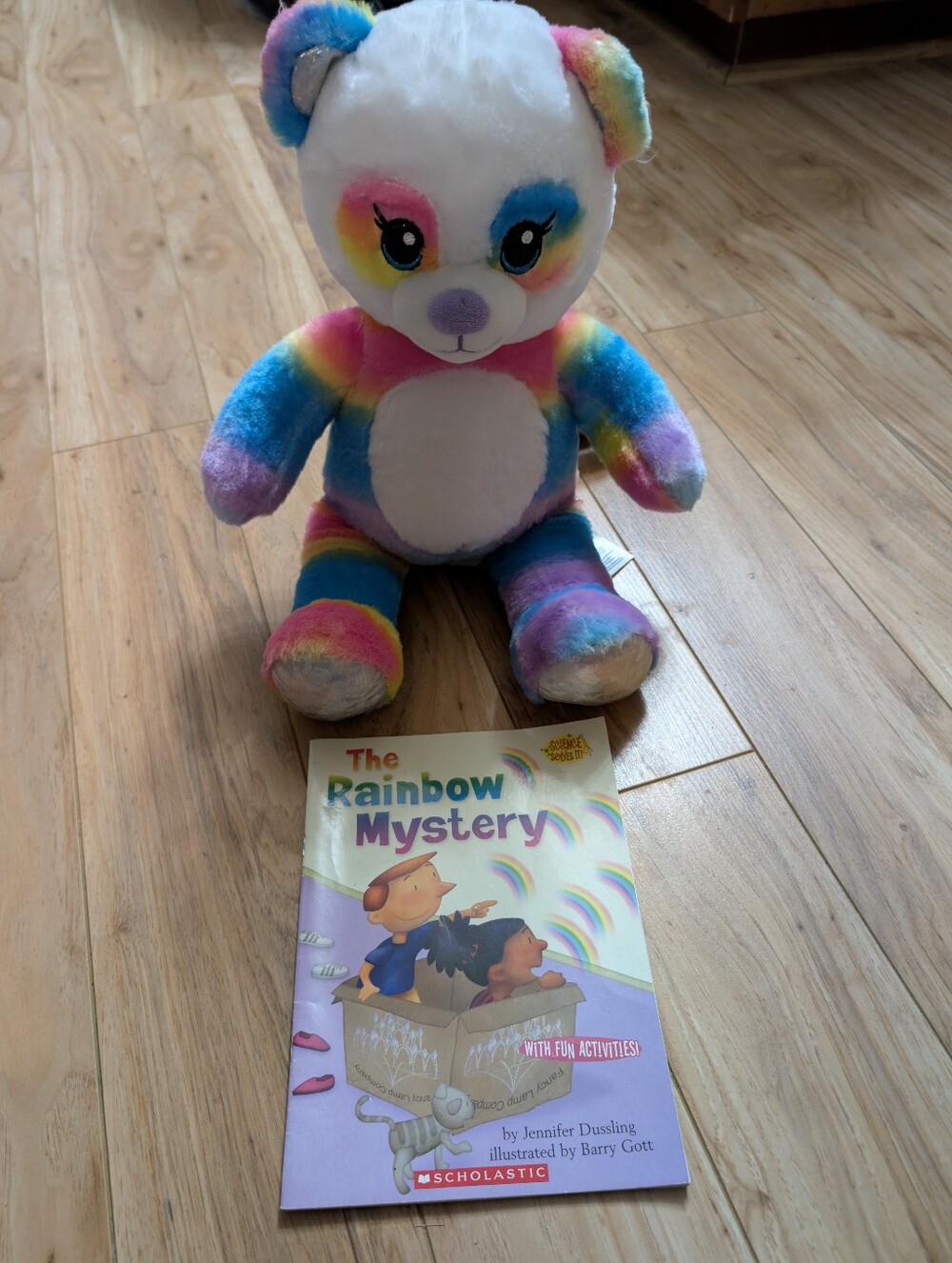 Teacher Storytime Bundle: The Rainbow Mystery Book + Build-A-Bear Rainbow Panda